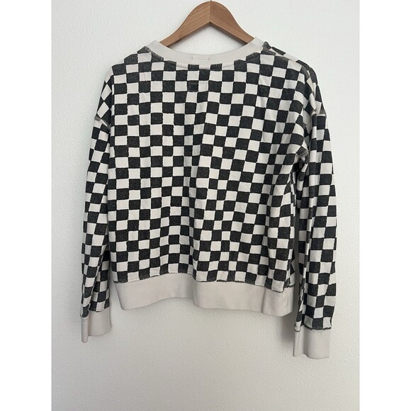 Mother Women's Black & White Checkered Pullover Sweatshirt Size L - Picture 6 of 10